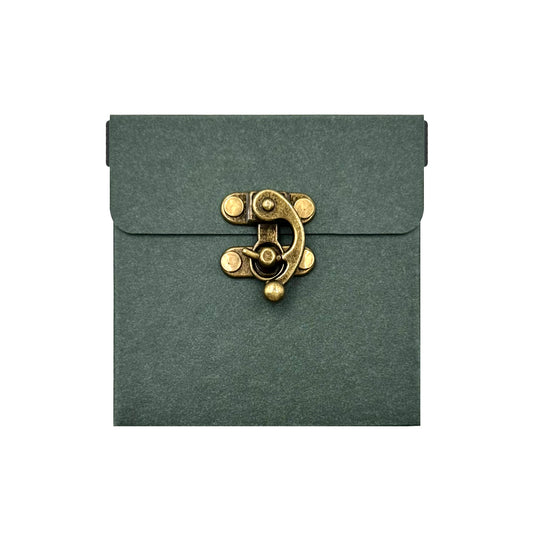 Vintage Square Memo Pad Pouch, Elephant Clasp