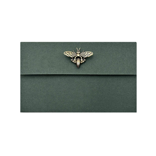 Prime Paper Leather Accordion Pouch, Bee Clip Clasps