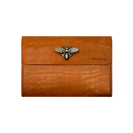 Sleek Leather Pouch, Bee Clip Clasps