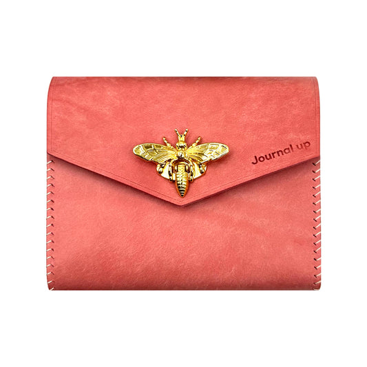 Cute V-Line Leather Pouch, Bee Clip Clasps