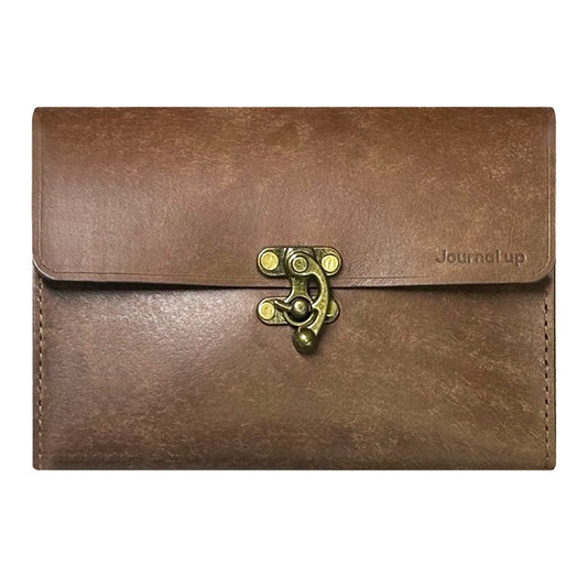 Storage pouch made of cowhide leather with a vintage clasp for a classic and elegant look