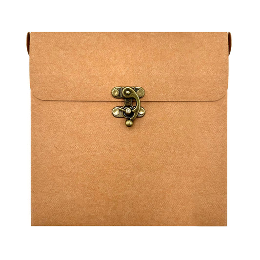 Vintage Square Memo Pad Pouch, Elephant Clasp