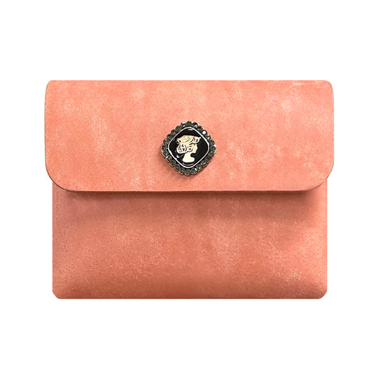 Magnetic Button Pouch with Girl Motif