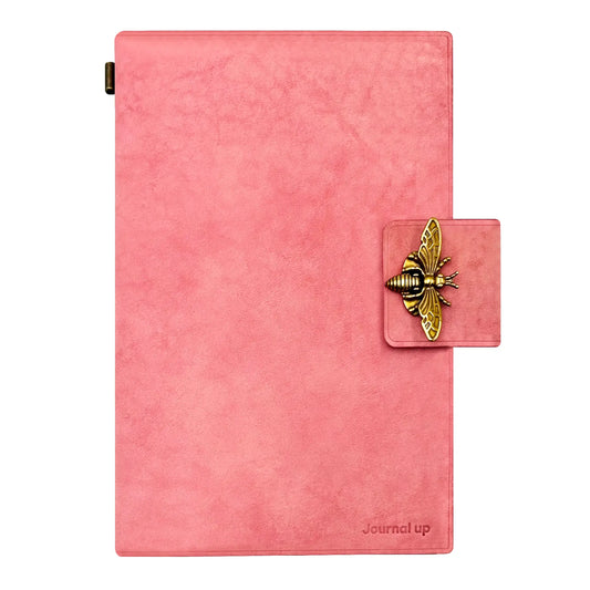 A5 Size Premium Vintage Cowhide Traveler's Notebook Diary,  Bee Clip Clasps
