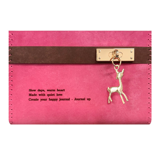 Deer Ornament Open-Type Leather Box