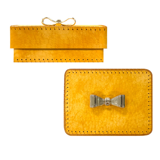 Leather Sticker Box with Ribbon