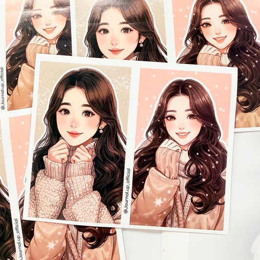 Cozy Winter Girl Character Sticker