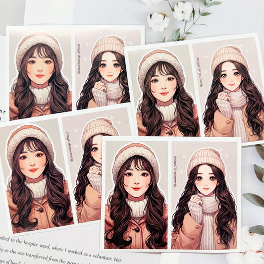 Cozy Winter Girl Character Sticker