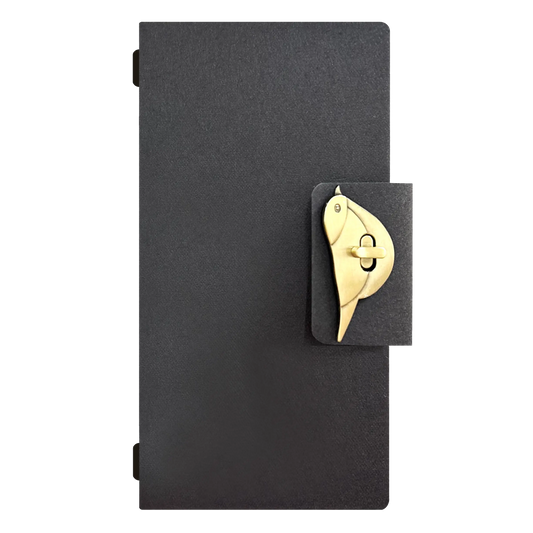 Long Vintage Diary Binder with Craft Folder, Bird Clip Clasps